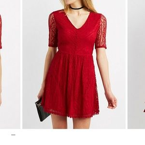 Backless Lace Red Dress
